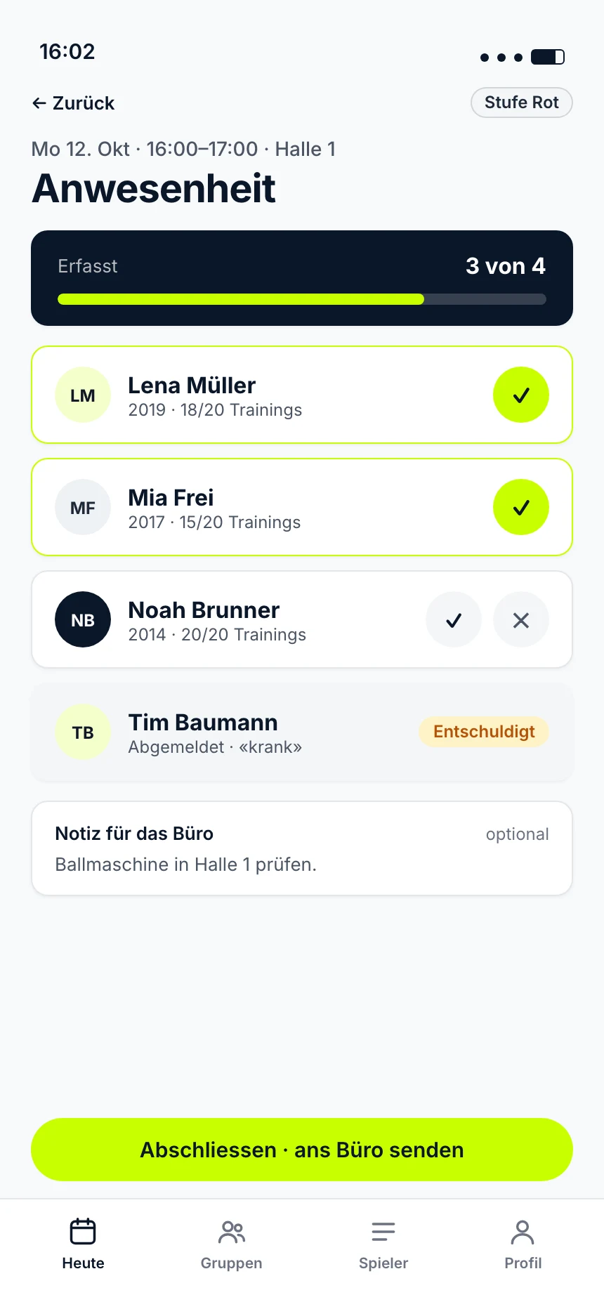 Anwesenheit erfassen auf dem Handy